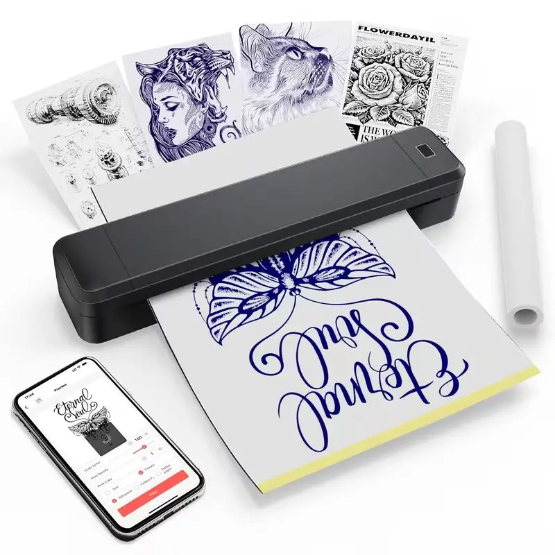 Mini Portable A4 Printer, Wireless Connection, Compatible with Android and iOS, Supports 216mm Wide Paper, Ideal for Office Home School Travel, Portable Handheld Printer, Portable Printers Wireless