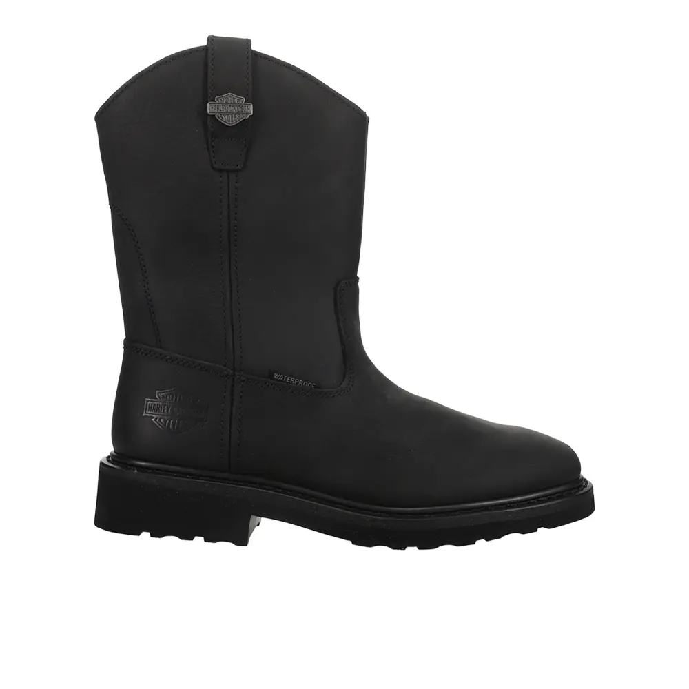 HARLEY-DAVIDSON FOOTWEAR Mens Altman 10 Inch Waterproof Soft Toe  Work/Duty - Black