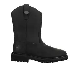 HARLEY-DAVIDSON FOOTWEAR Mens Altman 10 Inch Waterproof Soft Toe  Work/Duty - Black