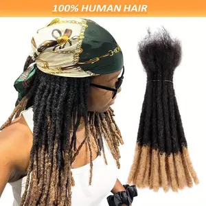 Hot Wholesale 10 Strands/Pack Loc Extensions, 0.24inch Wide, 1B/27 Color, Real Human Hair Dreadlocks for Men & Women, Full Handmade Dreadlocks, Can Be Dyed, Summer Fashion Essentials, Unisex Adult Hair Accessory |   Dreadlock Extensions |   Curly Wave Tex