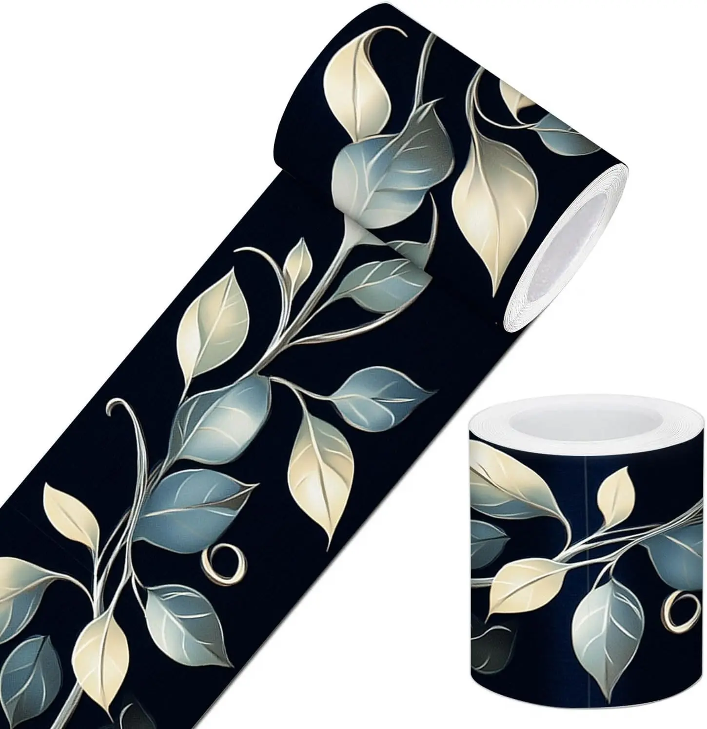 Peel and Stick Wallpaper Border Self Adhesive Leaf Decorative Wall Trim Accent Strip for Walls Mirror Frame 4x196 Inch for Bedroom Kitchen Living Room