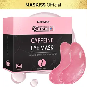 MASKISS Caffeine Under Eye Patches – Reduce Puffy Eyes & Dark Circles | Hydrogel Eye Masks 25 Pairs