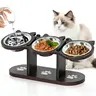 Multi-Layer Elevated Cat Feeder with Stainless Steel Food & Water Bowls, Adjustable Height Design, Includes 3 Stands, Easy-to-Assemble & Portable, Ideal for Multiple Cats, Feeding Supplies for Pet Lovers