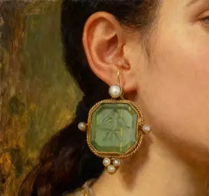 Opulent Baroque Square Earrings - Architectural Royal Style with Crystal