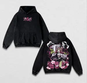 Demon Slayer Mitsuri Kanroji Washed Hoodie & T-Shirt – Vintage Love Breathing Hashira Oversized Anime Graphic Top, Infinity Castle Arc Streetwear Gift for Manga & Movie Fans