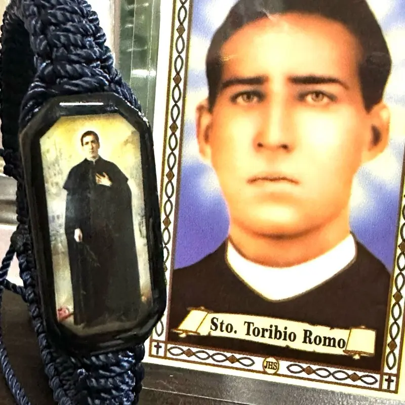 Santo Toribio Romo~Santo de los Inmigrantes~Pulsera de tejido doble Inspirational Faithful Bracelet with Iconic Image of Saint Toribio Romo
