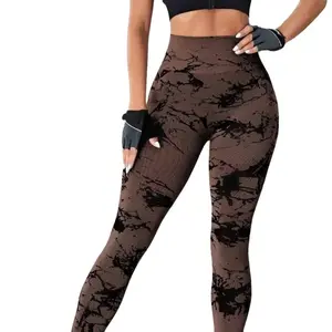 SHEIN trendy tie die yoga workout tummy control sports leggings
