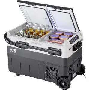 【Summervibes】VEVOR Portable Car Refrigerator, 12 Volt Car Refrigerator Fridge, 50 L / 52.8 QT Dual Zone Portable Freezer, -4℉-68℉ Adjustable Temperature, Compressor Cooler for Home, Outdoor, Camping, RV, Car