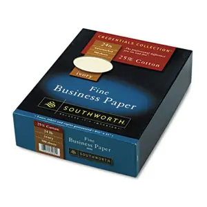 212 MAIN Southworth Credentials Fine Business Paper, Ivory 24lb Letter Size, 500 Sheets, Cotton Fiber, Date-Coded Watermarked, Inkjet/Laser Compatible