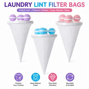 Washing Machine Hair Filter Bags, Reusable Floating Lint and Hair Catcher, Effectively Collects Pet Hair, Lint and Human Hair, Ideal for Daily Laundry, Pet Homes, Blankets, Bedding and Cotton Clothes