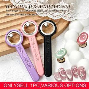 Newly upgraded nail magnet, 3-second suction hollow cat-eye nail magic strong round ring magnet, beginner cat-eye suction tool Nail Art