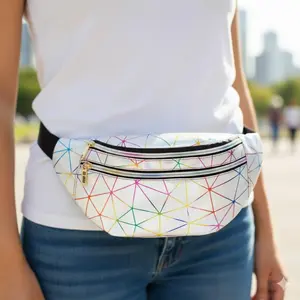 Fashion Metallic PU Leather Unisex Waist Bag - Water-Resistant, Lightweight & Foldable Travel Organizer. Adjustable Non-Slip Strap, Durable Scratch-Resistant, Multi-Compartment Storage. Ideal for Urban Commute & Outdoor Adventures.