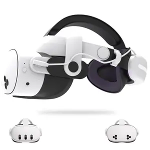 mtomatovr S4 For  Meta quest 3s battery head strap  Built-in 12000mAh Battery Pack PD Fast Charging for Meta Quest 3 and quest 3s Accessories, Replacement Battery Strap Enhance Comfort and Extend Playtime_White_S4