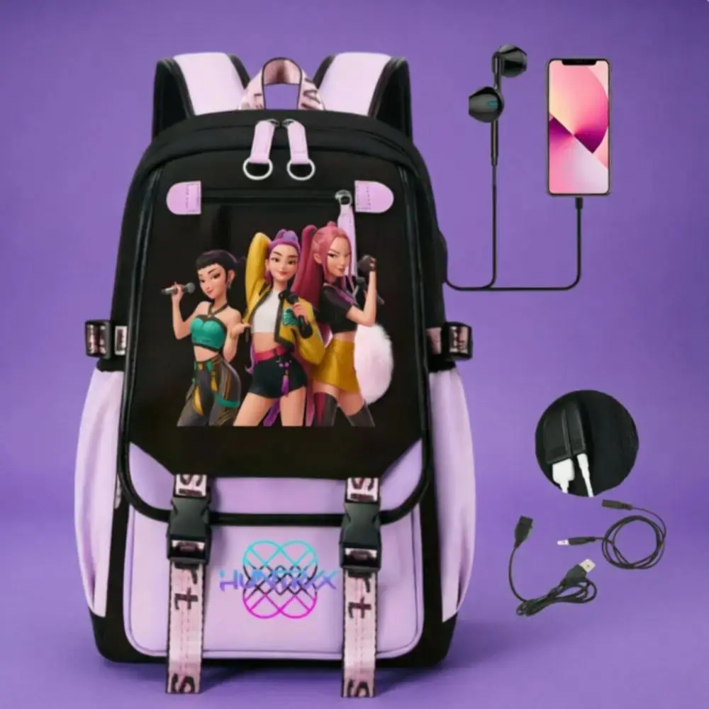 Kpop Demon Hunter Backpack Large Capacity Men Women Laptop Waterproof Multifunctional Computer Bag Students Teen Schoolbag