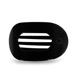 Teleties Large Flat Oval Clip - Black Design with Grid Patterns, Suitable for Various Applications