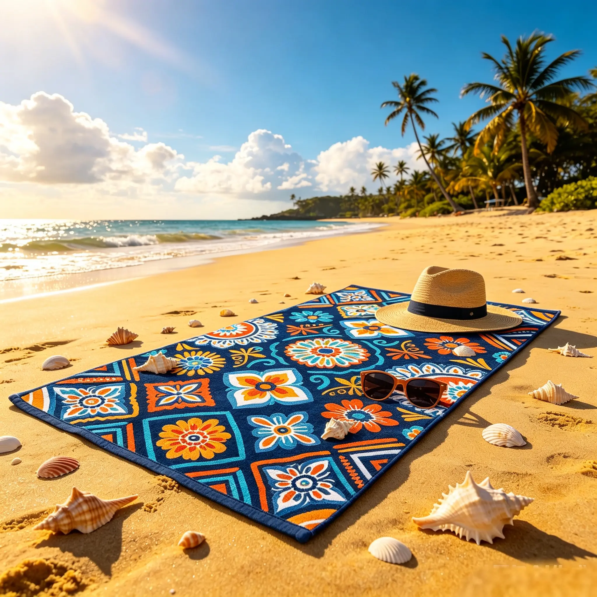 1PC Unisex Mexican Floral Microfiber Beach Towel - Lightweight, Quick-Dry, Sand-Free Towel for Beach, Yoga, Travel