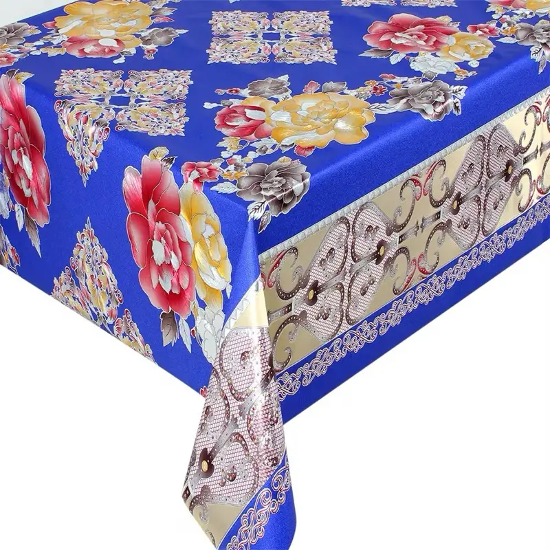 Heavy Duty Vinyl Tablecloth with Polyester Backing Waterproof Oil-Proof Plastic Table Cloth Stain-Resistant Wipeable Rectangle or Square Table Cover f