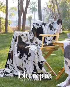 BLUNIQUE Cozy Cow Print Blanket Super Soft Throw Blankets for Couch Bed and Travel Plush Fuzzy Blanket for Women Girl Gifts Non Shedding Fleece Western Decor summervibes