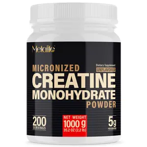 100% Pure Micronized Creatine Monohydrate Powder Unflavored 200 Servings - Muscle Growth Support for Athletes & Fitness, Third Party Tested, Vegan - 1000g