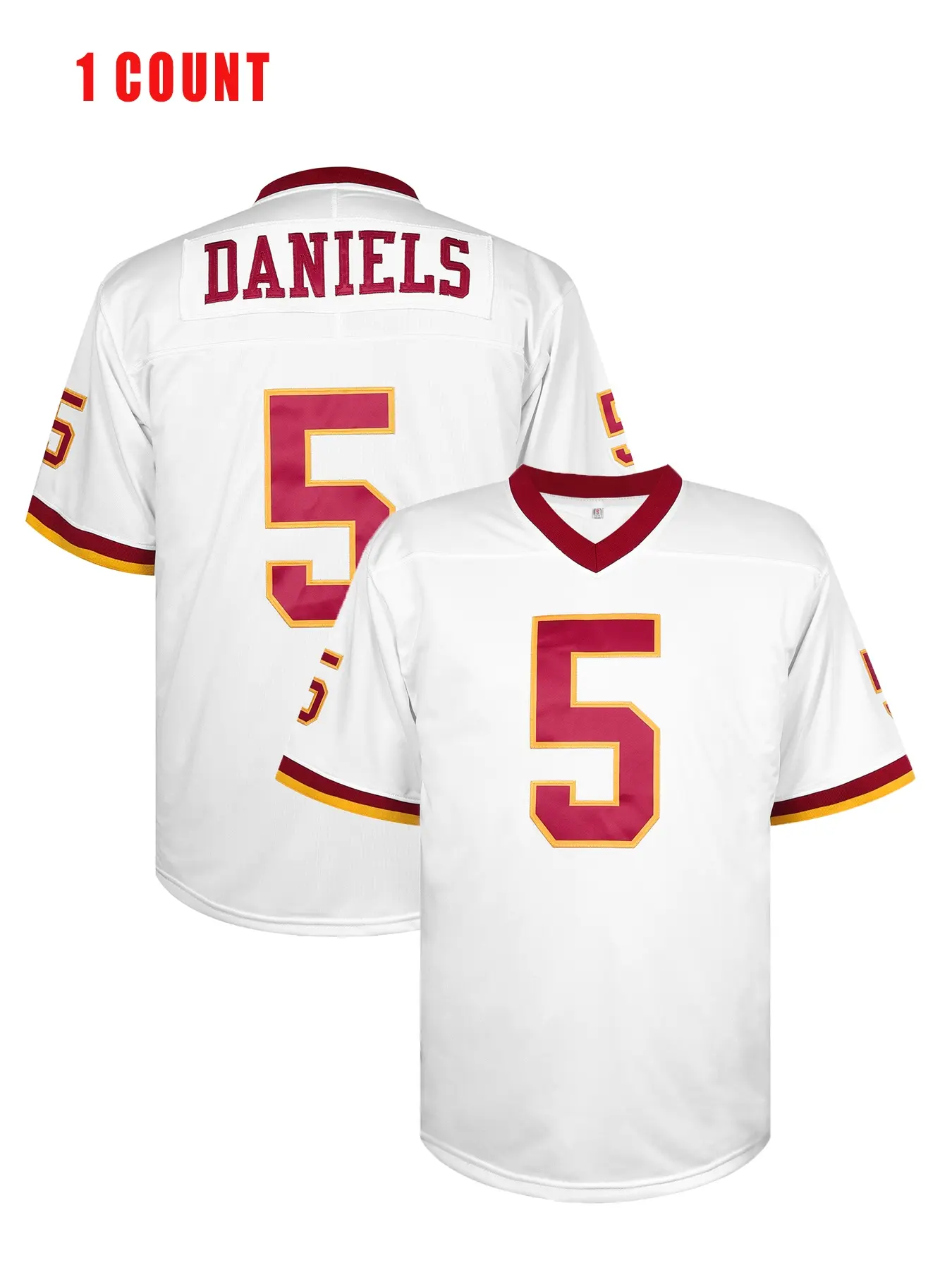 Men's Loose-Fit Sporty Rugby Jersey #5 Daniels, Perfect Gift for Young Athletes, Embroidered Design for Casual Wear, Sports Tops