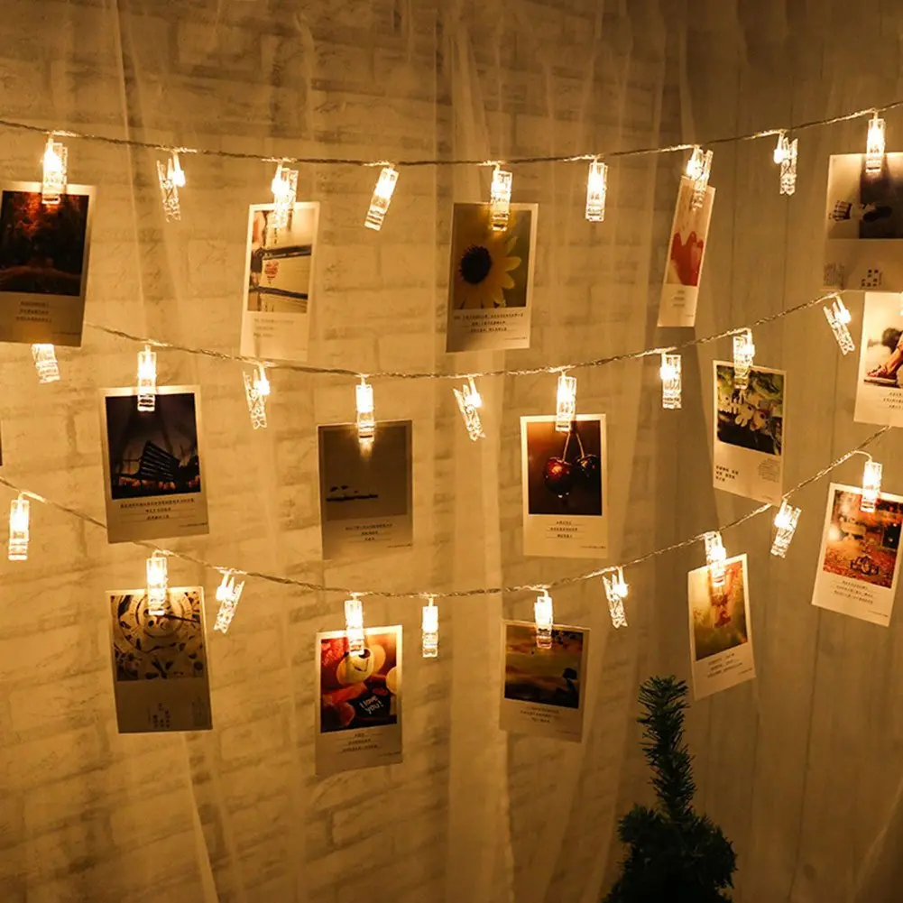 LED String Lights with Photo Holders