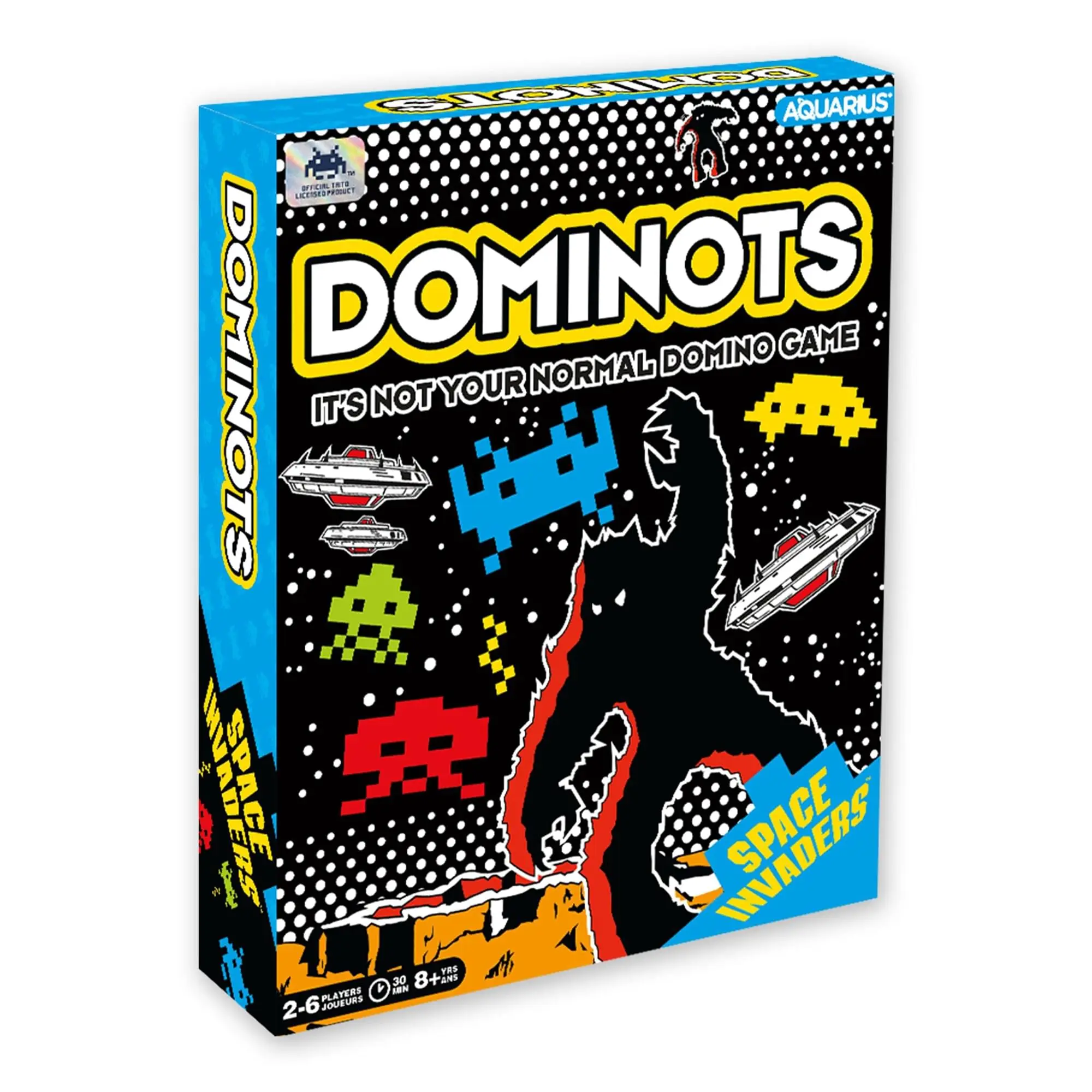 Space Invaders Glow in the Dark Dominots Tile Game, Board Games For Family Night, Aquarius, Tabletop Game