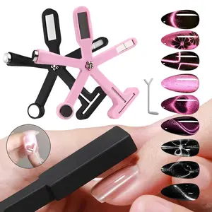 2pcs Nail Art Tools Nail Magnet Set, Portable And Easy-To-Use Nail Tool Accessories, Nail Care Tool, 6 in 1 Nail Art Magnet Stick Tools, Suitable For Nail Polishing And Creating Patterns, Multi-Function Nail Art Magnetic Pen, Great Gift For Girls