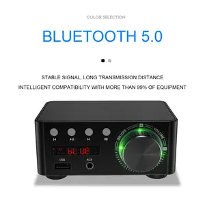 Digital Power Sound Amplifier Stereo Audio Receiver USB with HiFi Mini Bluetooth 5.0 - Smartphone Computer