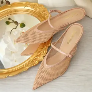 Sofoya Elegant Beige Mesh Mules: A Perfect Pick for Chic Daily Looks
