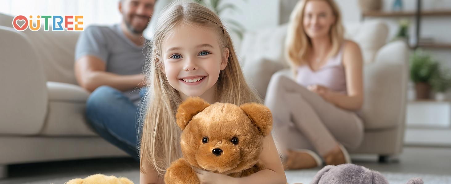 OUTREE Weighted Lap Pad 22.83 * 19.69 in,Weighted Stuffed Animals for Sensory Needs，4.5LBS Bear-Shaped Weighted Blanket Kids，Sensory Toys