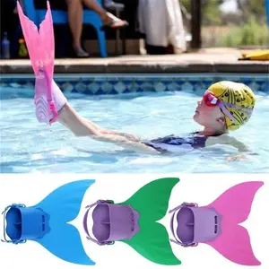Mermaid flippers, single piece, whale tail flippers, swimming training, flippers, children's diving swimming equipment, swimming products, live buckle design, fit the foot, not easy to fall off