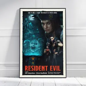 Resident Evil 1 Poster: Remastered Horror Game Art Print