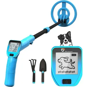 Metal Detector, Adjustable 27.5" - 37.8" Metal Detector for  with LED Display, Lightweight  Metal Detector Kit with 6.8"  Search Coil,  for Boys & Girls, Blue