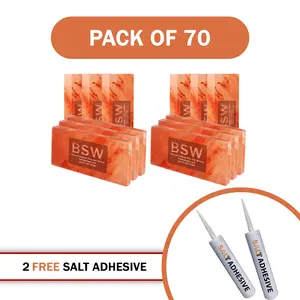 Pink Salt Tiles For Walls - Pack of 70 With 2 Free Salt Adhesive