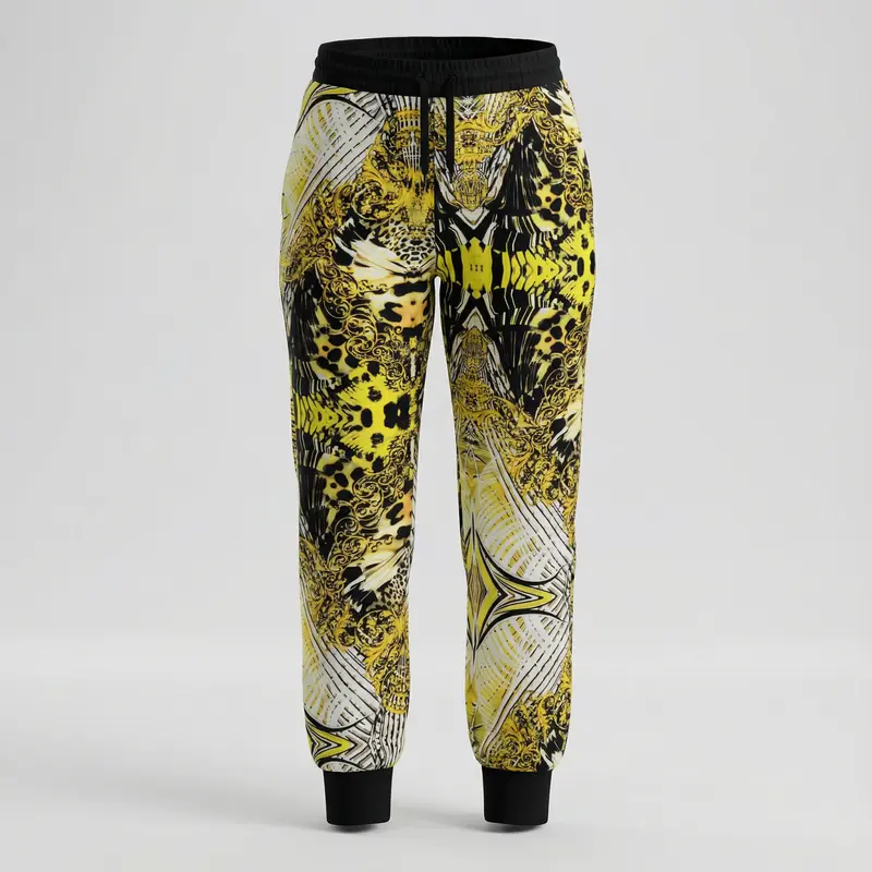Women's Floral Jogger Pants Full-Print Fashion Sweatpants Comfortable Jogger Style for Casual Wear made in polyester