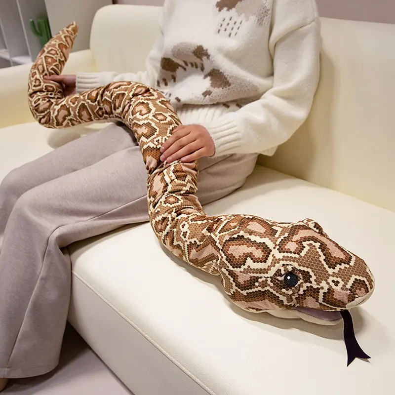 Unisex Simulated Look Plush Fabric Snake Hand Puppet Toy - 90/120/170cm Long Length Stuffed Doll, House Decoration, Kids' Birthday Christmas Gift