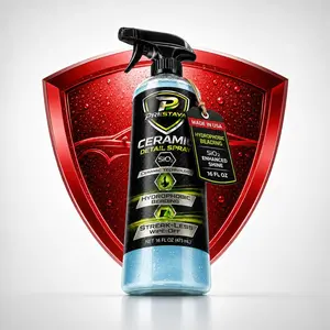 PRESTAYA Premium Ceramic Detail Spray for Cars SiO2 Quick Detailer Spray Hydrophobic Water Beading Gloss Booster for Cars Trucks SUVs Motorcycles & RV 16 fl oz