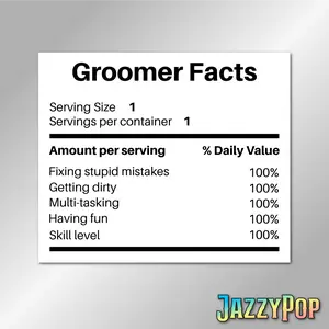 3" Dog groomer Facts Grooming  Laminated laptop tablet sticker Pet stylist Blow dryer K-9 Gift for friends and family perfect for tablet pc kindle computer mug tumbler and more