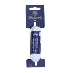 36" Flat White Laces