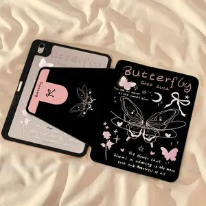 Butterfly Rose iPad Case, 360° Rotating Stand, Anti-Drop Mirror Back, Pen Slot, Full Coverage, Fits iPad 10/9/8 Generation, iPad Pro/air, Tablet Protective Cover