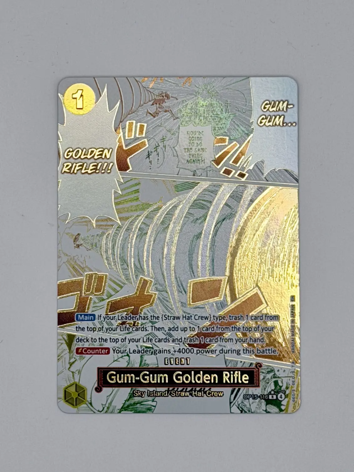 Gum-Gum Golden Rifle Alternate Art Adventure on Kami's Island OP15-EB04