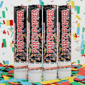 4 Pack Biodegradable Confetti Cannon Poppers, Confetti Shooter, Party Popper for Celebration, Birthday, Graduation,  Year's Eve Party (Multicolor)