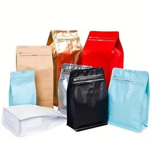 50 Pack Coffee Bags with One-Way Valve, Self-Sealing Stand-Up Pouches, Ideal for Coffee Beans, Powder, Nuts, Tea, Dry Fruits
