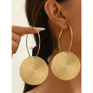 DearYou Studio B Fashionable Round Shaped Hoop Earrings, Circle Shape Earrings, Fashion Jewelry for Party, Daily Clothing Decor, Trendy All-match & Exquisite Jewelry for Birthday Gift