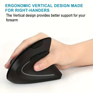 Fifth Generation Vertical Mouse| 2.4GHz Wireless Optical, 6 Buttons, Right Hand Design for Laptop and Desktop Use