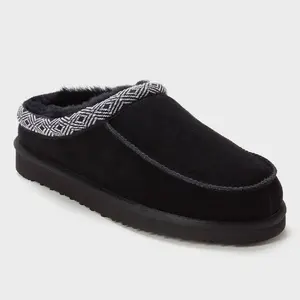 dluxe by dearfoams Men's Lith Shearling Clog Slide Slippers dluxe by dearfoams Men's Lith Shearling Clog Slide Slippers
