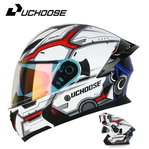 UChoose Cycling Helmet with Dazzling Colored Lens Photochromic Visor Protective Gear for Men Women Universal All Season Gift Transparent Lenses