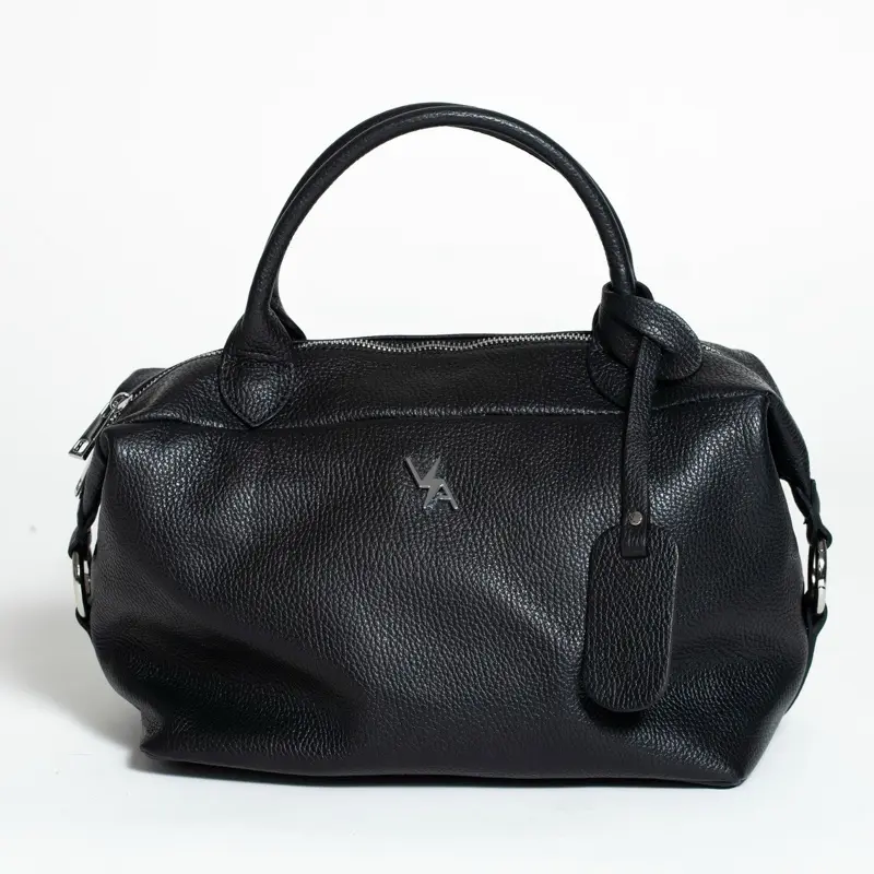 Alessandra Midnight - Handbag Classic Pebbled Leather Design with Logo Detailing & Silver-Toned Hardware