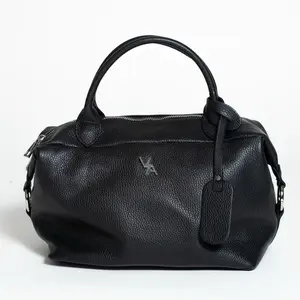 Alessandra Midnight - Handbag Classic Pebbled Leather Design with Logo Detailing & Silver-Toned Hardware