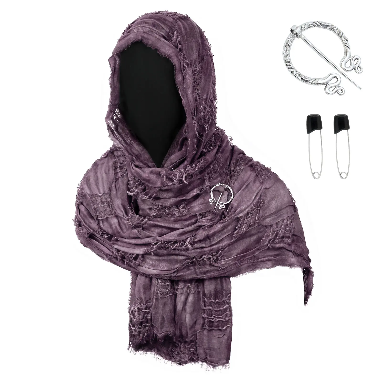 CST094VT Purple Battle Damage Scarf (190